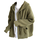 Hygge – Strick-Kapuzenpullover mit Reißverschluss